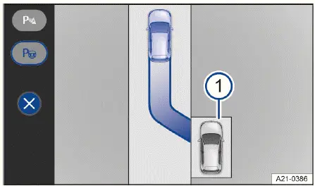 Volkswagen ID.4 - Abb. 1 Infotainment-System: Ausparkvorgang