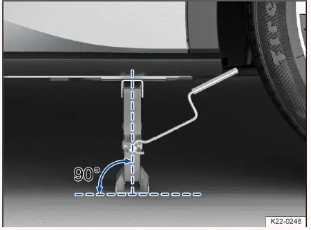 Volkswagen ID.4 - Abb. 2 Korrekte Ausrichtung des Wagenhebers.