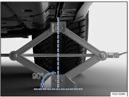 Volkswagen ID.4 - Abb. 3 Wagenheber hinten an der linken Fahrzeugseite