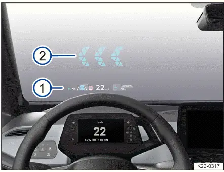 Volkswagen ID.4 - Abb. 1 Head-Up-Display.