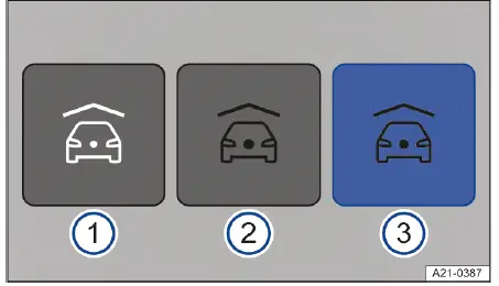 Volkswagen ID.4 - Abb. 2 Infotainment-System: Parkplätze ohne Navigation.