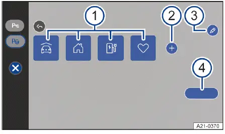 Volkswagen ID.4 - Abb. 1 Infotainment-System: Menü für Park Assist Plus